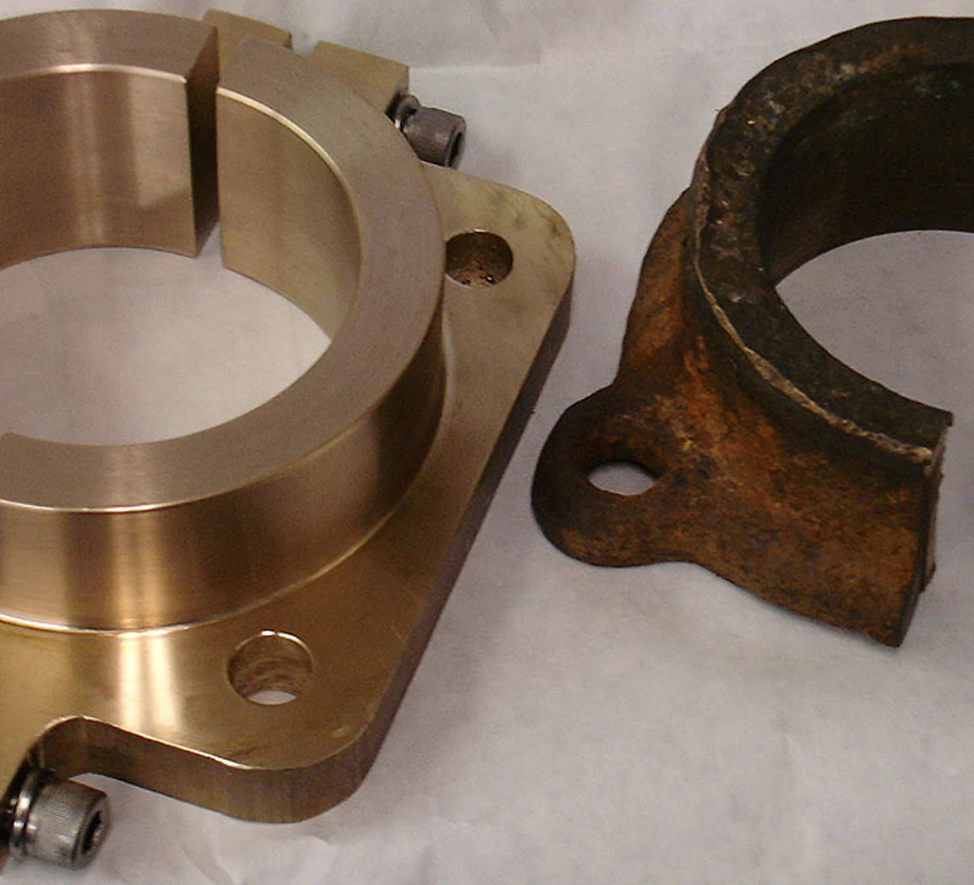 Metal and rusted pipe flanges